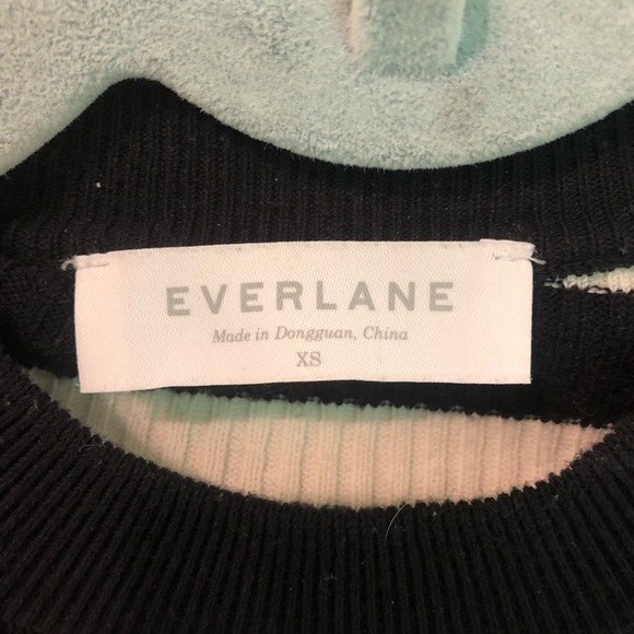 Everlane The Breton Ribbed Sweater Navy White Stripe Cotton - Picture 8 of 9